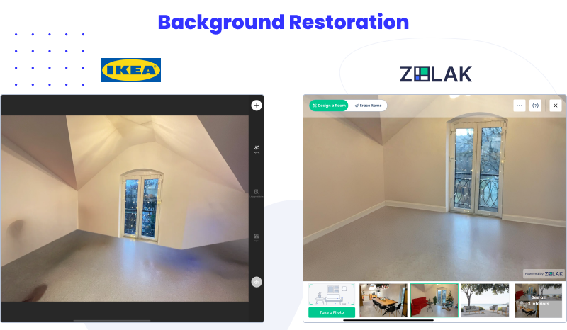 background restoration of ikea kreative vs zolak showroom