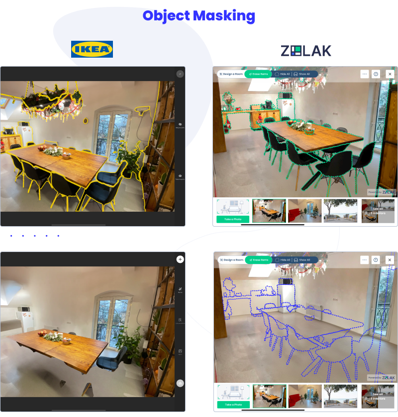  object masking of ikea kreativ app and zolak showroom