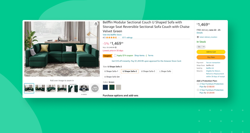 Seamless checkout experience in furniture ecommerce