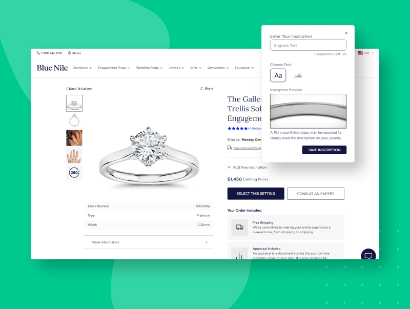 Jewerly ecommerce product configurator