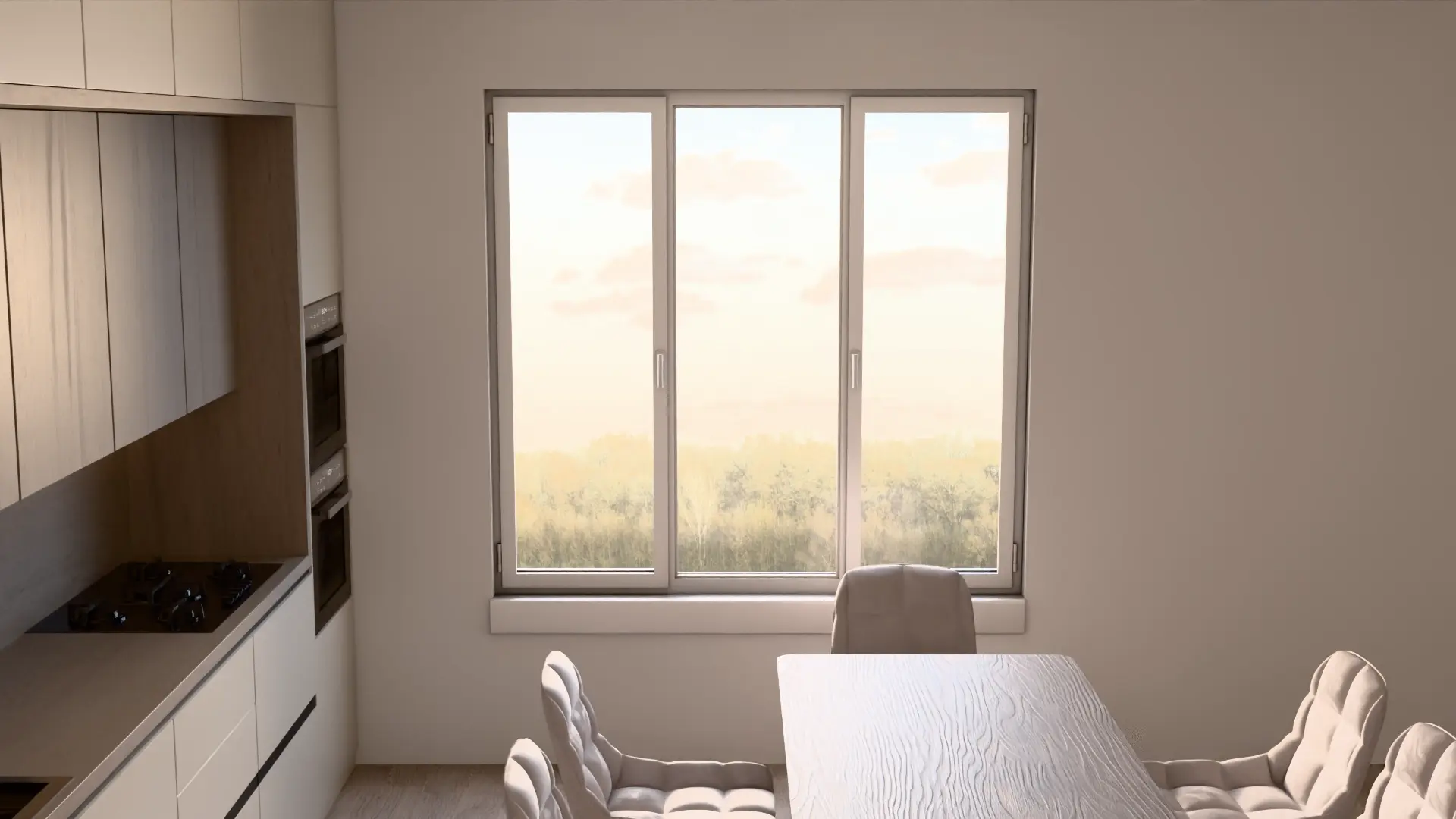 Before: the customer’s room photo without curtains
